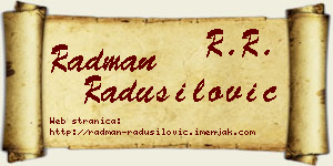 Radman Radusilović vizit kartica